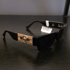 Versace VE4459 Black MatteSunglasses Gold Medusa Logo 54mm Wmn's NO CASE